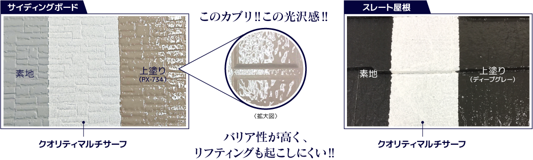 バリア性が高くリフティングを起こしにくい