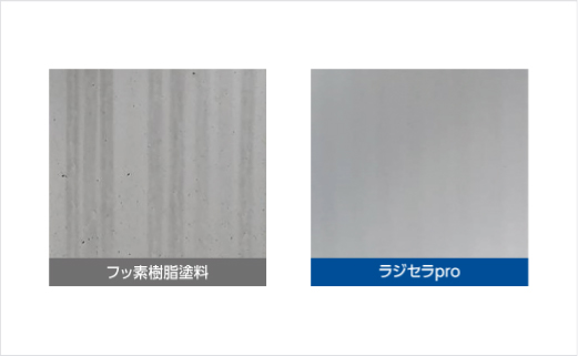 フッ素樹脂塗料とラジセラproの野外暴露実験結果写真
